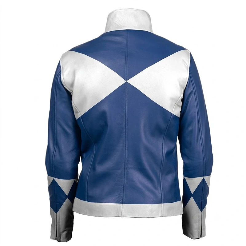 Power Rangers Blue Leather Jacket - Image 2