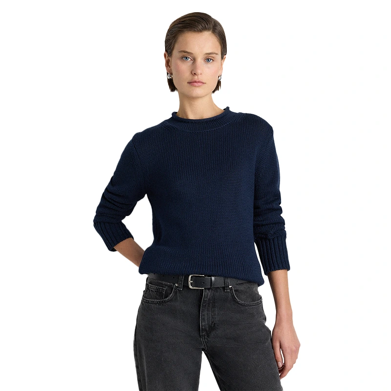 Quince Women's Roll Neck Navy Sweater - Image 2