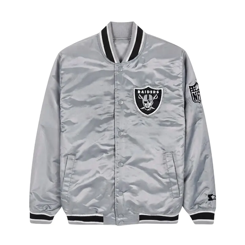 Raiders Exclusive Silver Satin Jacket