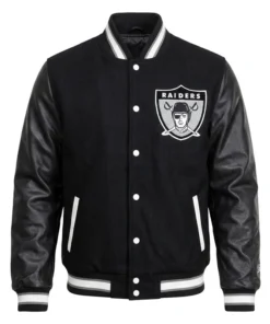 Raiders Varsity Letterman Black Jacket