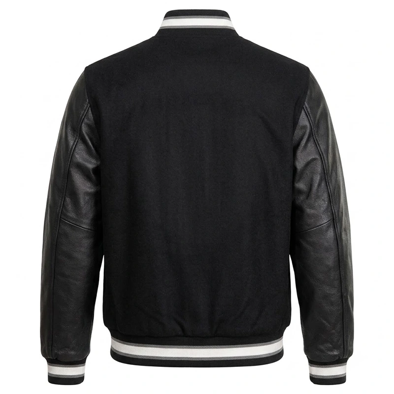 Raiders Varsity Letterman Black Jacket - Image 2