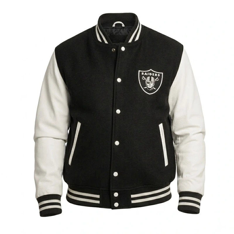 Raiders Varsity Letterman White Jacket