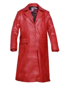 Red Leather Trench Coat