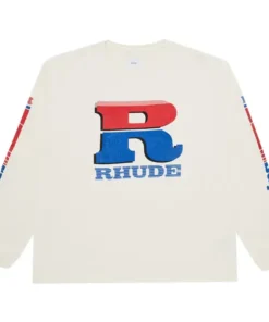 Rhude Split Petrol Logo Long-Sleeve Tee