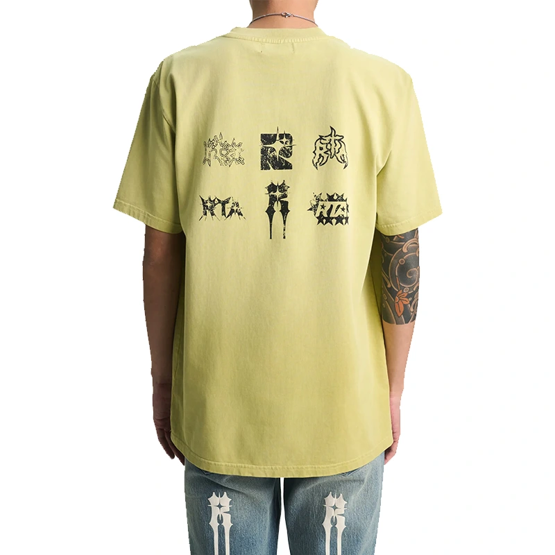 RtA Liam Short Sleeve Thorn Lemon T-shirt - Image 6