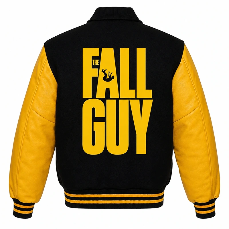 Ryan Gosling Black Yellow Varsity Jacket - Image 2