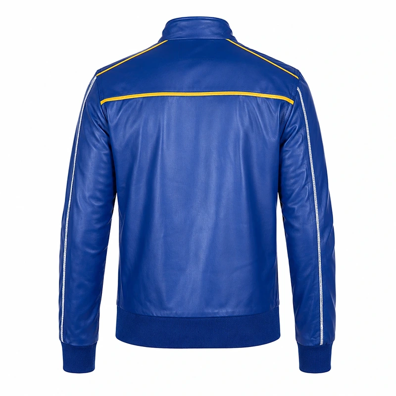 Ryan Gosling Blue Leather Jacket - Image 2