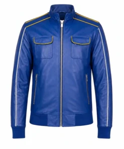 Ryan Gosling Blue Leather Jacket