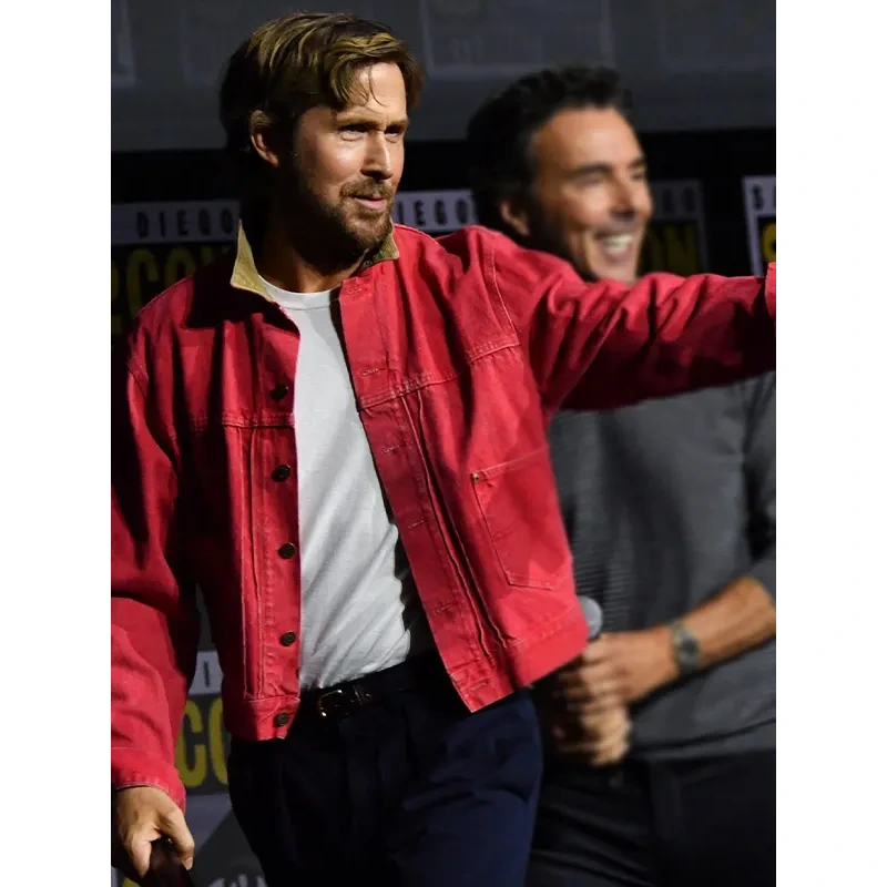 Ryan Gosling Comic-Con 2026 Red Denim Jacket - Image 3
