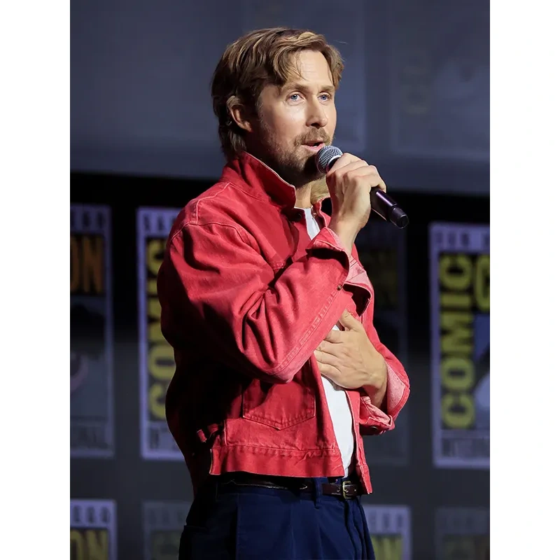 Ryan Gosling Comic-Con 2026 Red Denim Jacket - Image 2