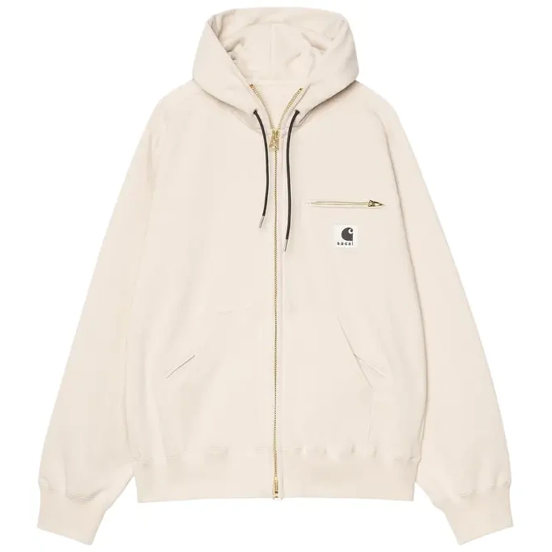 Sacai x Carhartt WIP Cotton Ivory Jersey Hoodie