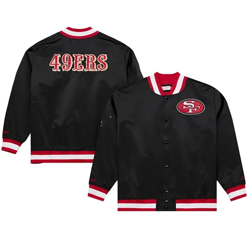 San Francisco 49ers 80th Anniversary Black Satin Jacket