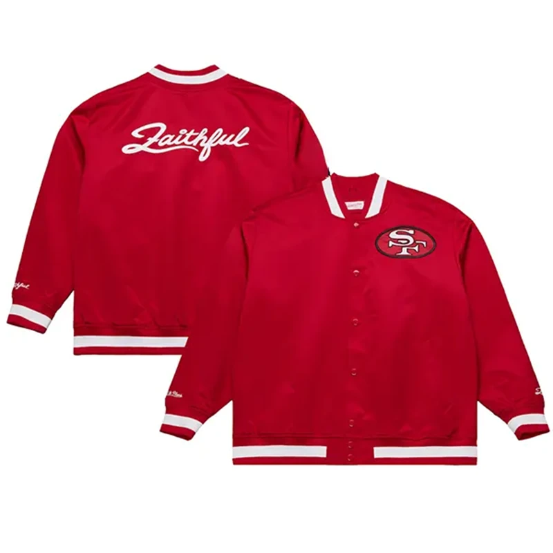 San Francisco 49ers 80th Anniversary Red Satin Jacket