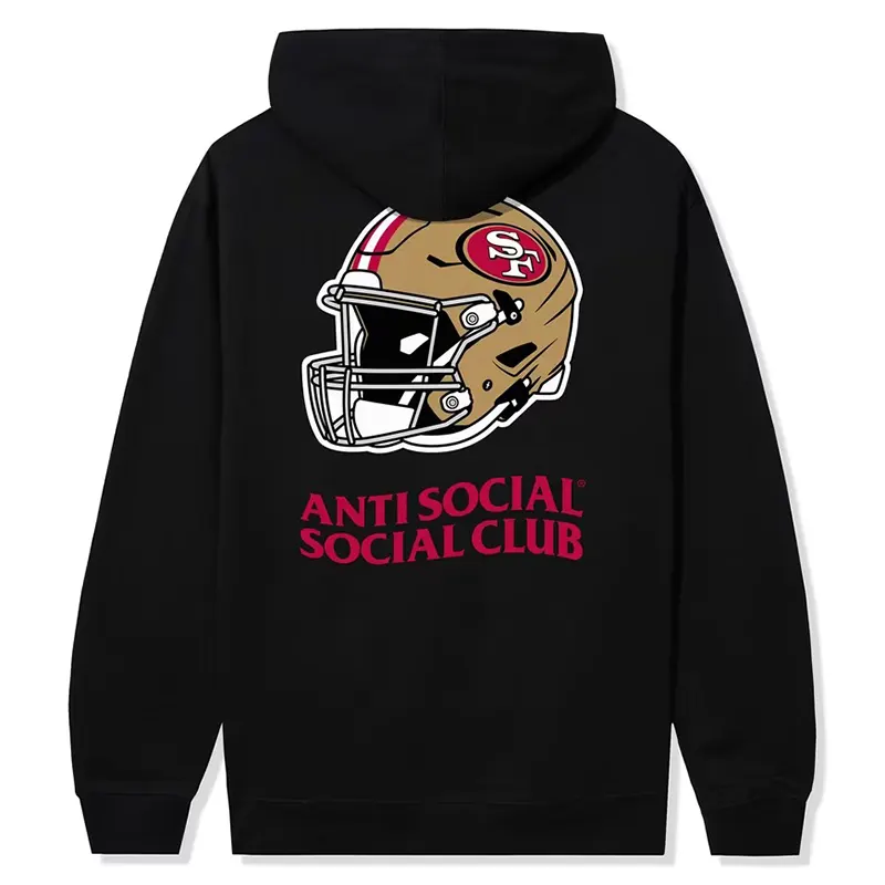 San Francisco 49ers AntiSocialSocialClub x NFL Black Impact Hoodie - Image 2