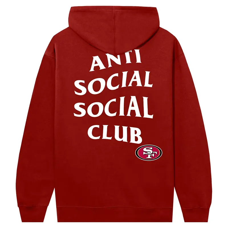 San Francisco 49ers AntiSocialSocialClub x NFL Scarlet Snap Hoodie - Image 3