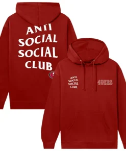 San Francisco 49ers AntiSocialSocialClub x NFL Scarlet Snap Hoodie