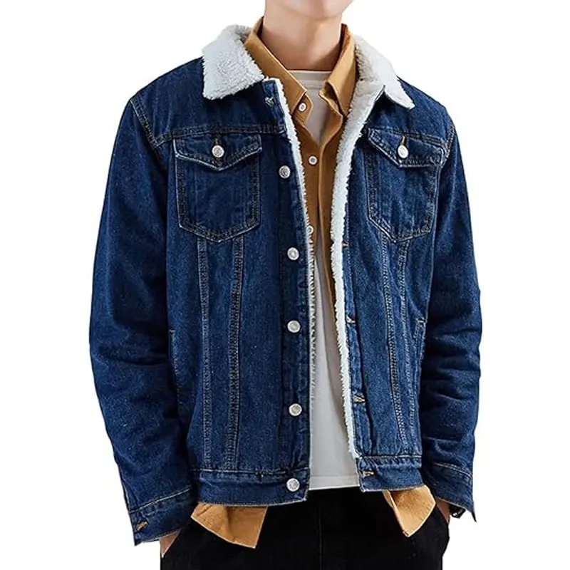Men's Sherpa Fleece Lined Jean Jacket - Image 2