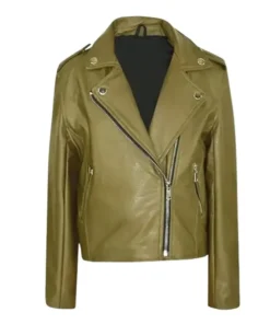 Sherry Cola Green Leather Jacket