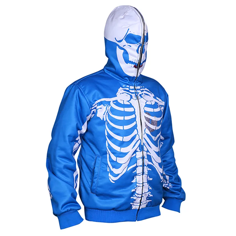 Men's Skeleton Bones Skull Hooded Sweatshirt - Image 2
