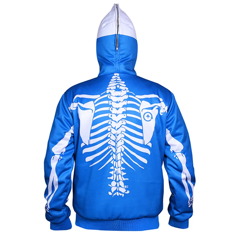 Men's Skeleton Bones Skull Hooded Sweatshirt - Image 6