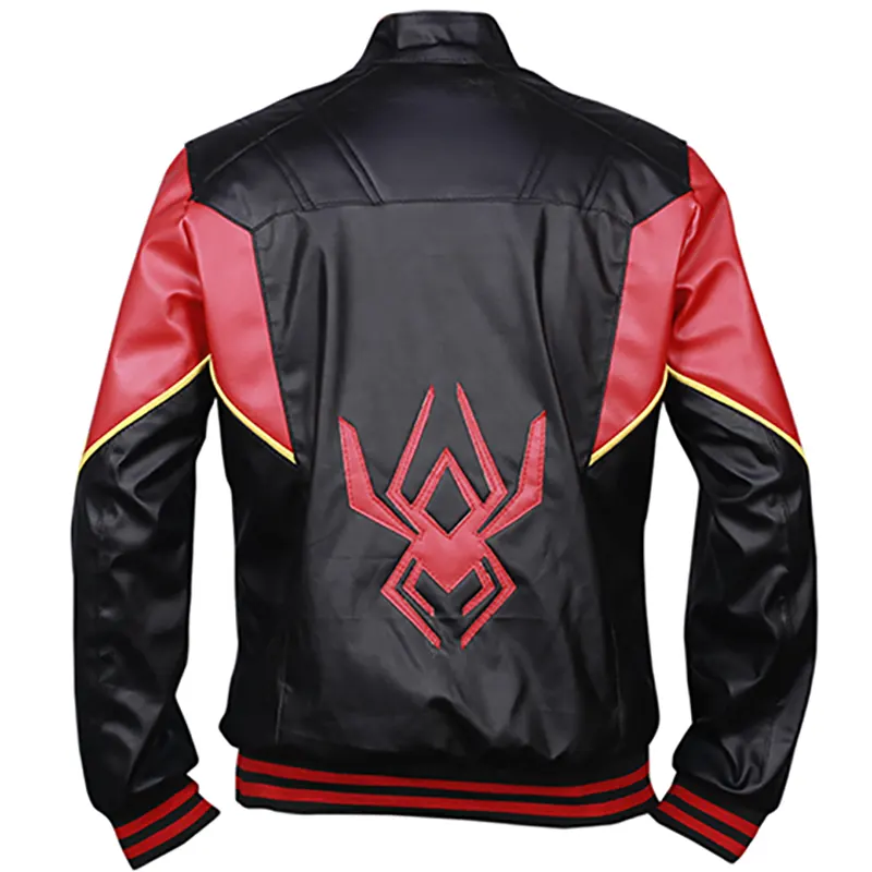 Miles Morales Spider-Man Motorcycle Leather Jacket - Image 2