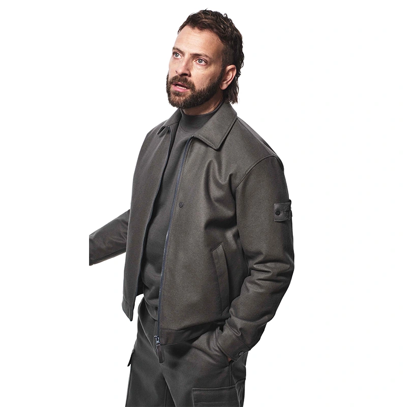 Stone Island Ghost Dark Grey Performance Flannel Zip-Up Jacket - Image 2