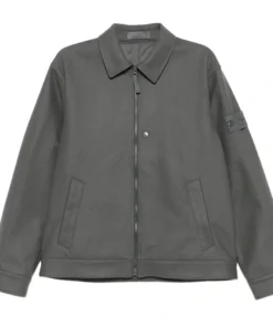 Stone Island Ghost Dark Grey Performance Flannel Zip-Up Jacket