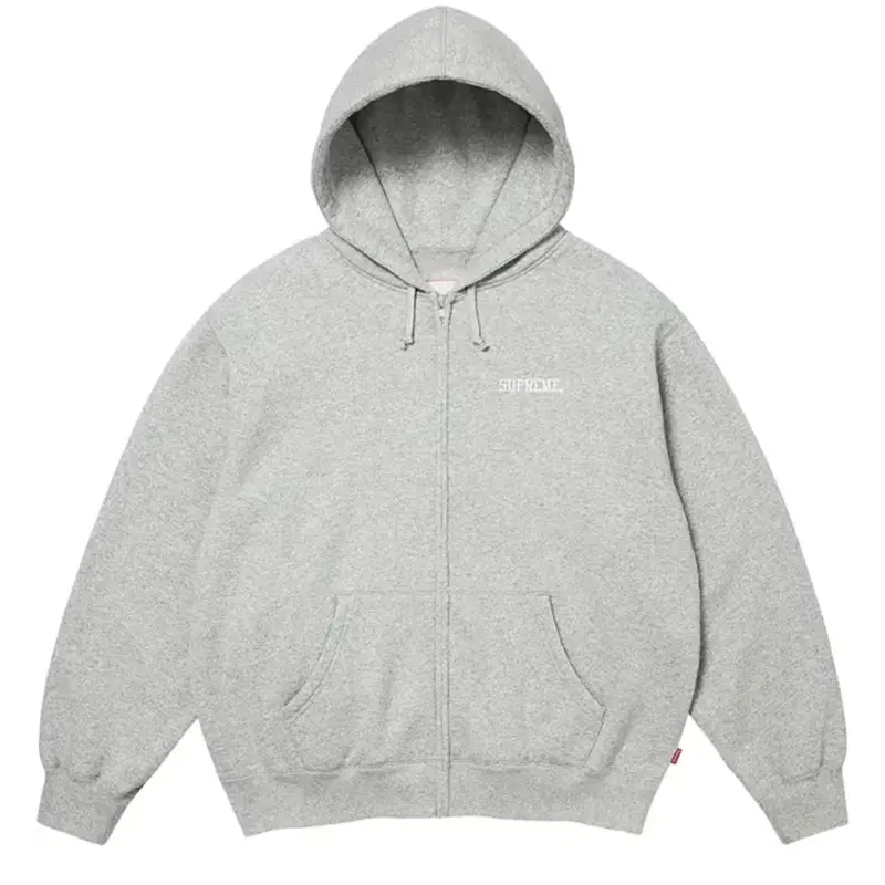 Supreme Blessed Appliqué Grey Zip up Hoodie - Image 2