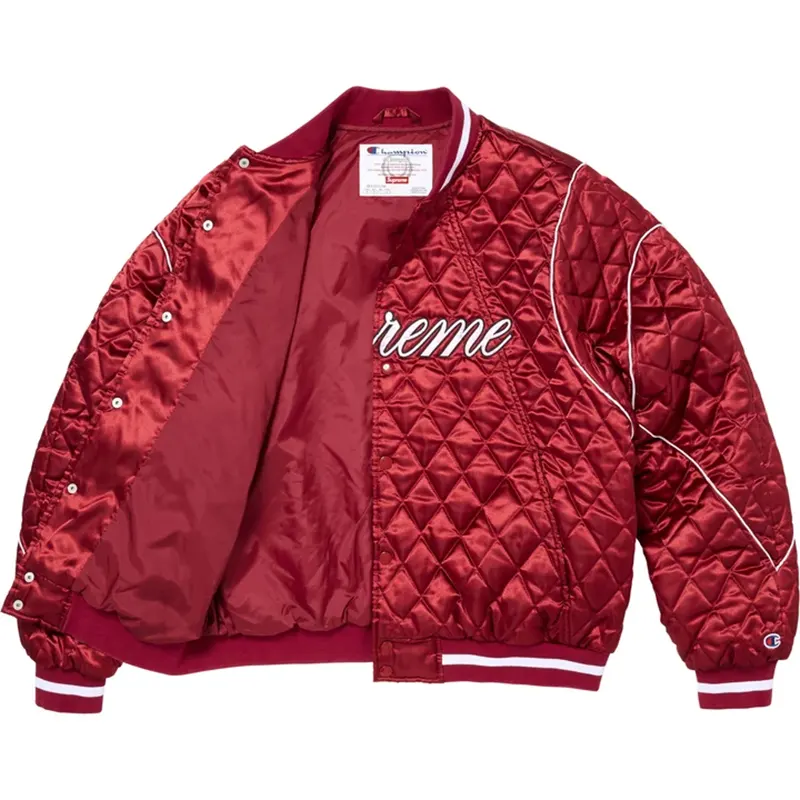 Supreme Champion Quilted Satin Varsity Jacket - Image 3