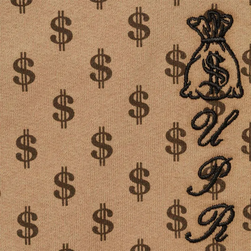 Supreme God Over Money Brown Zip Up Hooded Sweatshirt - Image 4