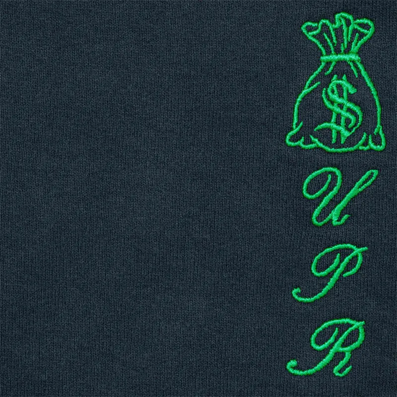 Supreme God Over Money Navy Zip Up Hooded Sweatshirt - Image 4