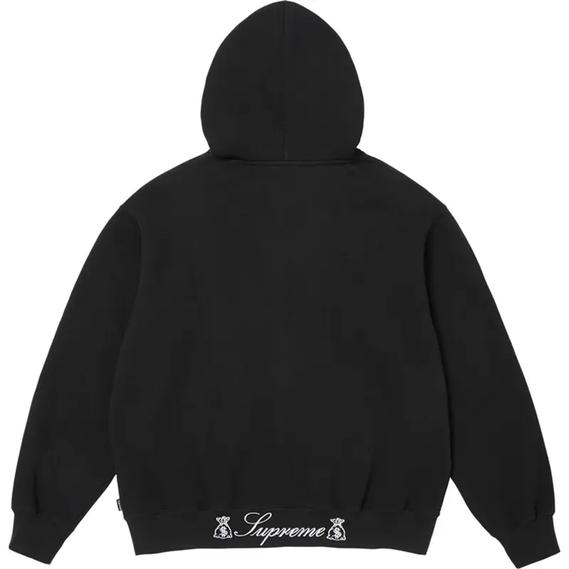 Supreme God Over Money Zip Up Hooded Sweatshirt - Image 3