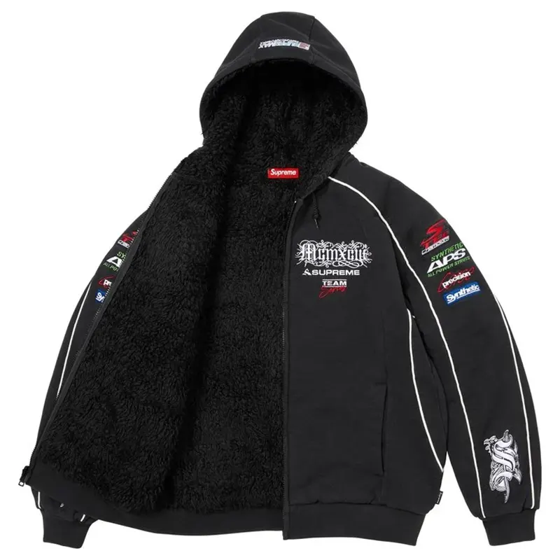 Supreme Racing Lined Zip Up Hooded Sweatshirt - Image 2