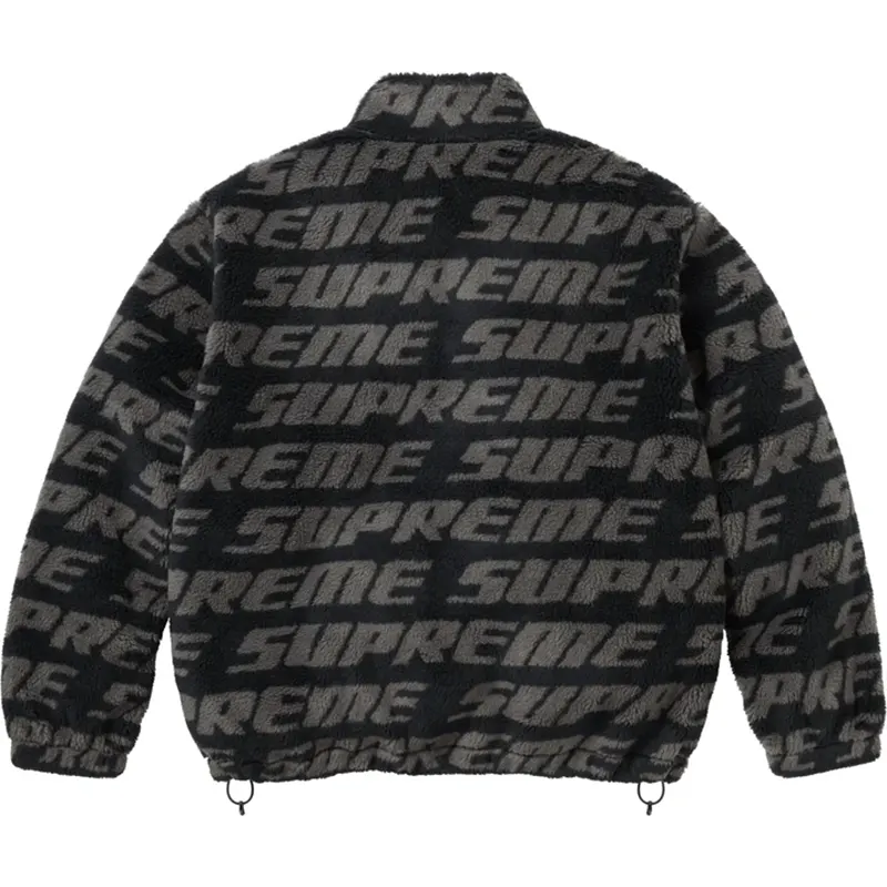 Supreme Repeat Jacquard Black Fleece Jacket - Image 2
