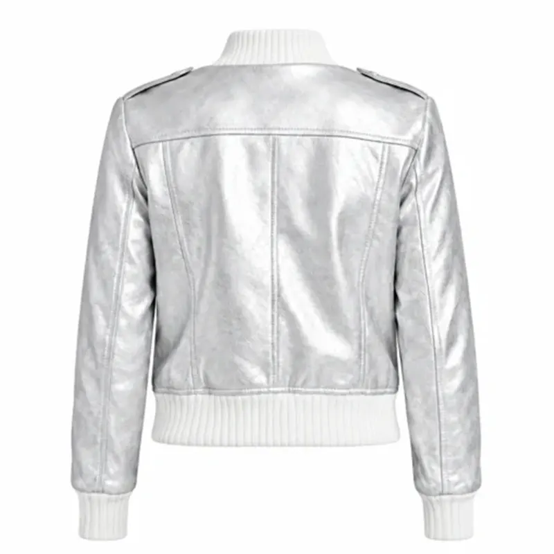 Surprise Concert Silver Leather Jacket - Image 2
