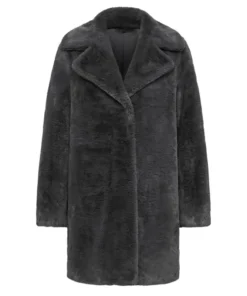 Tall Dark Grey Faux Fur Coat