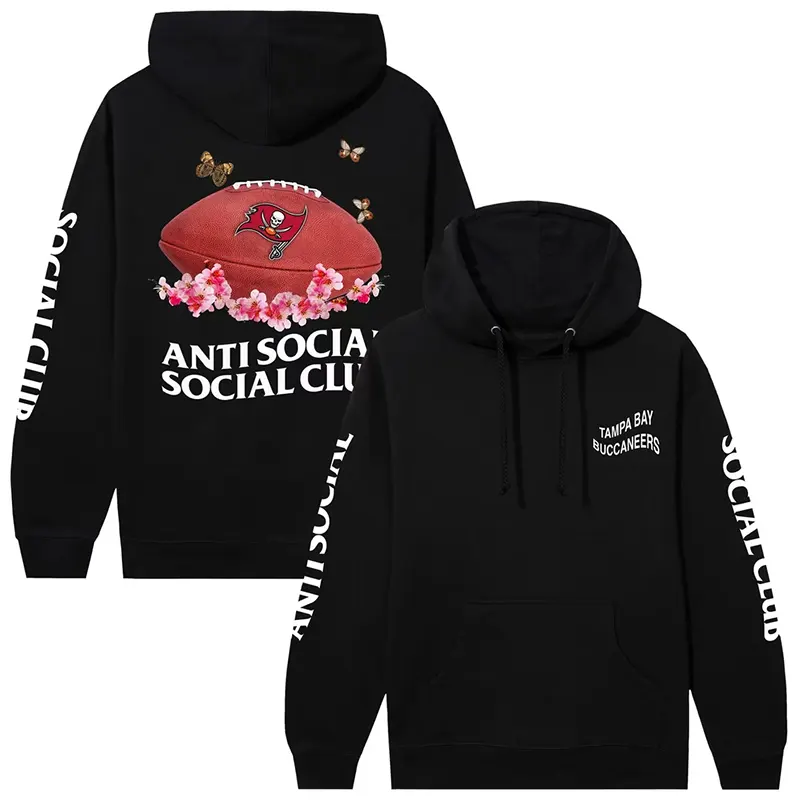 Tampa Bay Buccaneers AntiSocialSocialClub x NFL Black Impact Blossom Hoodie