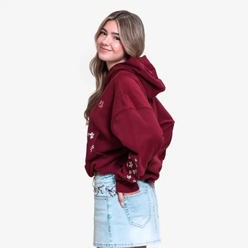 Target Embreigh Edit Girls' Bubble Hem Fleece Hoodie - Image 2