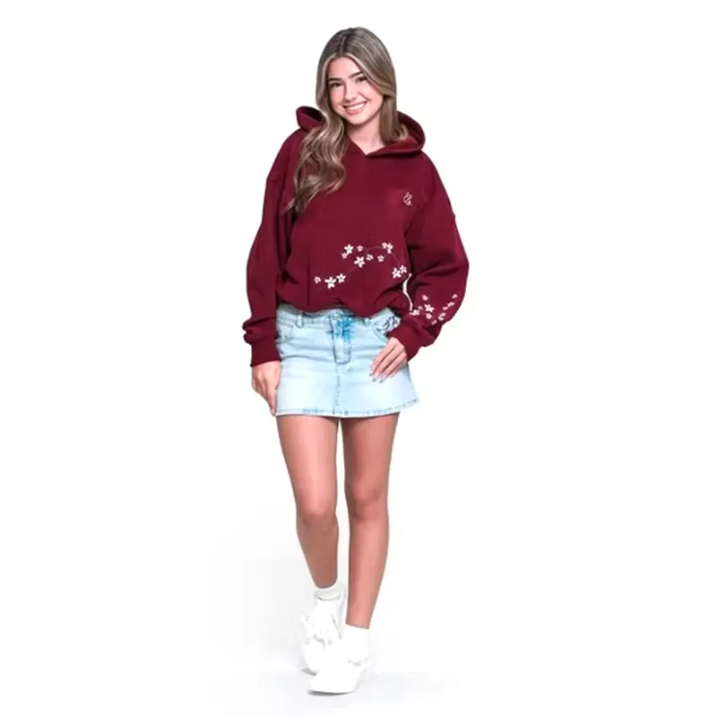 Target Embreigh Edit Girls' Bubble Hem Fleece Hoodie - Image 4