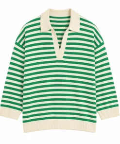 The Four Seasons S2 Tina Fey Green Striped Polo Sweater
