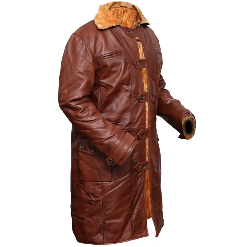 Men's Tom Hardy Bane Leather Trench Coat - Image 4