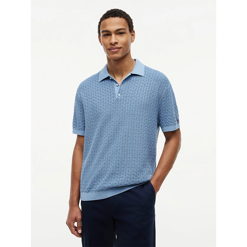 Tommy Hilfiger x Liverpool FC Brisk Blue Washed Structured Polo Shirt - Image 2