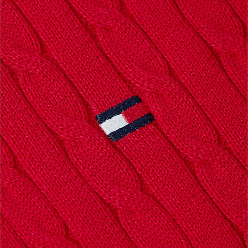 Tommy Hilfiger x Liverpool FC Cable Knit Short Sleeve Polo Jumper - Image 6