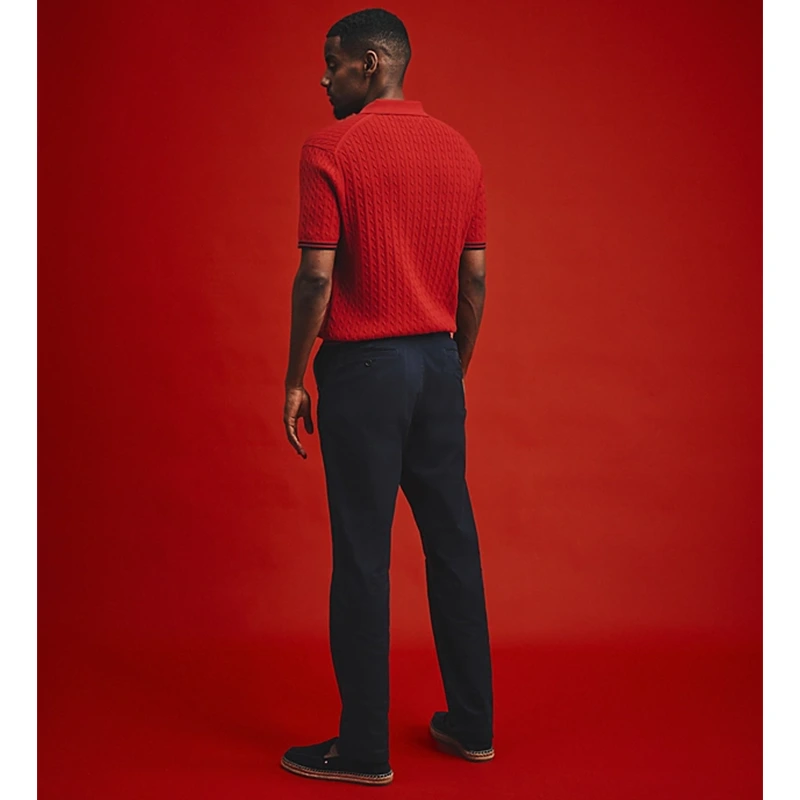 Tommy Hilfiger x Liverpool FC Cable Knit Short Sleeve Polo Jumper - Image 5