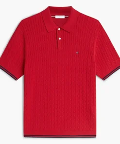 Tommy Hilfiger x Liverpool FC Cable Knit Short Sleeve Polo Jumper