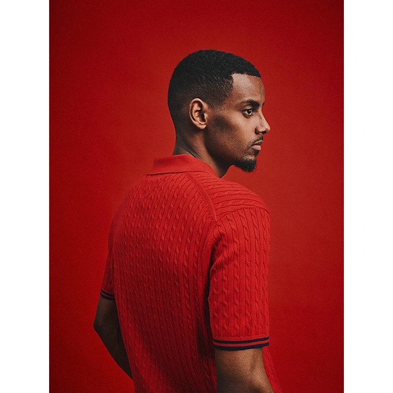 Tommy Hilfiger x Liverpool FC Cable Knit Short Sleeve Polo Jumper - Image 4