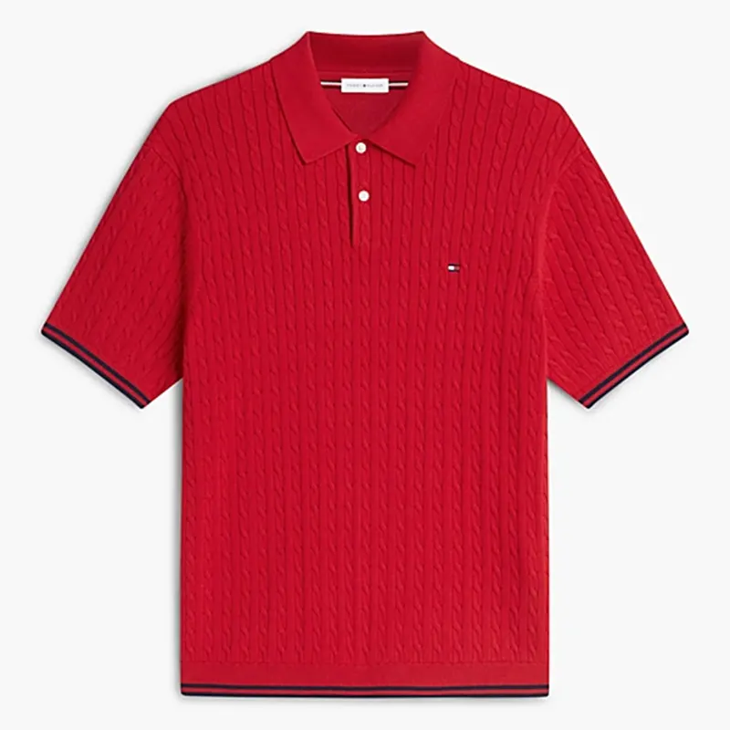 Tommy Hilfiger x Liverpool FC Cable Knit Short Sleeve Polo Jumper