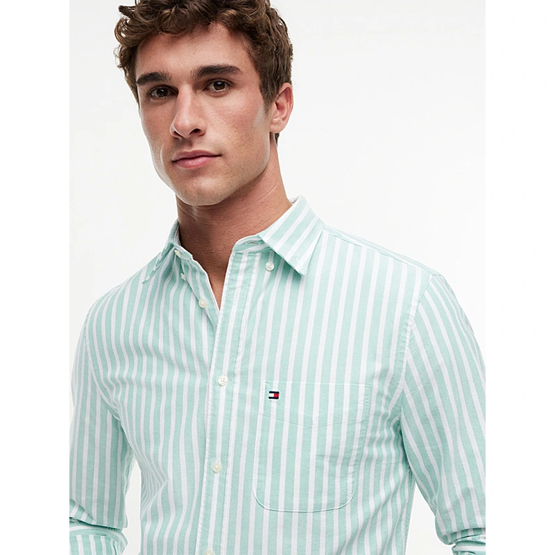 Tommy Hilfiger x Liverpool FC Jade Wink Regular Fit Stripe Oxford Shirt - Image 3