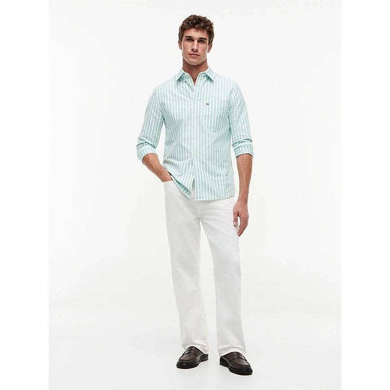 Tommy Hilfiger x Liverpool FC Jade Wink Regular Fit Stripe Oxford Shirt - Image 5