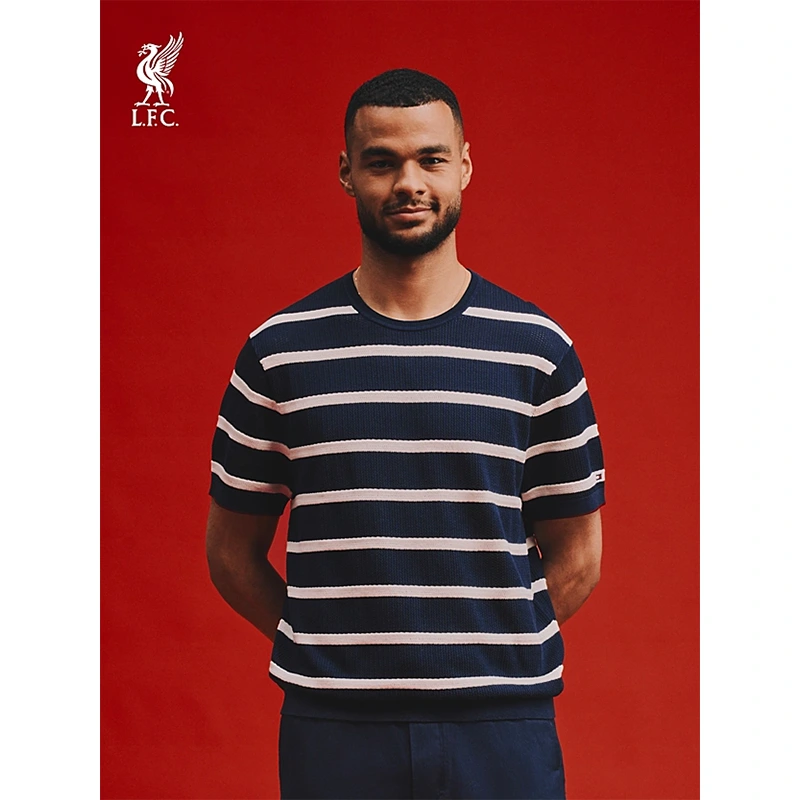 Tommy Hilfiger x Liverpool FC New York Label Breton Stripe Knit Relaxed T-Shirt - Image 2